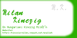 milan kinczig business card